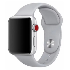 Ремешок для Apple Watch 38/40/41mm силиконовый светло-серый L (12) - фото