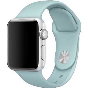 Ремешок для Apple Watch 38/40/41mm силиконовый (30) нежно-мятный L - фото