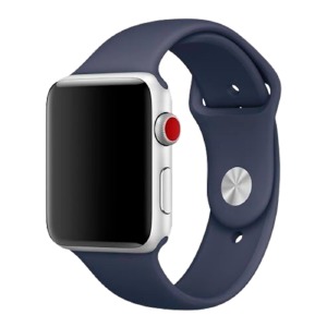 Ремешок для Apple Watch 42/44/45mm силиконовый серо-синий ML - фото