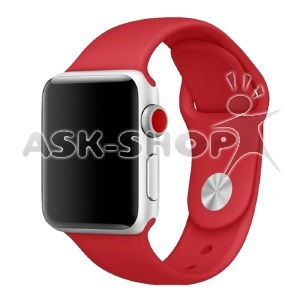Ремешок для Apple Watch 42/44/45mm силиконовый красный L - фото