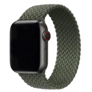 Ремешок для Apple Watch 38/40mm тканевой эластичный зеленый M - фото