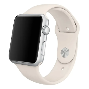 Ремешок для Apple Watch 38/40/41mm силиконовый (10)  молочный L  - фото