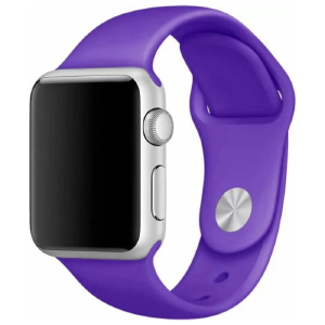 Ремешок для Apple Watch 38/40/41mm силиконовый (44) фиолетово-баклажанный L - фото