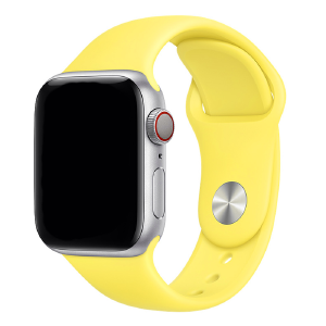Ремешок для Apple Watch 42/44/45/49mm силиконовый светло-желтый ML - фото