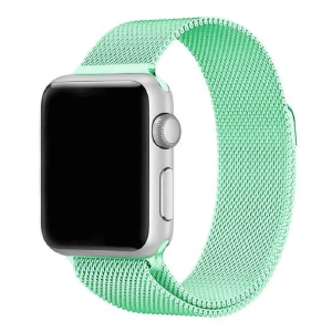 Ремешок для Apple Watch 42/44/45mm Миланская петля зеленая мята - фото