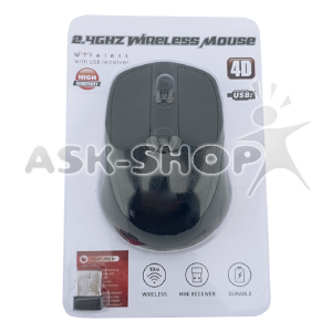 Компьютерная мышка беспроводная 3100 4 кнопки/USB 2.4GHz блистер черная - фото