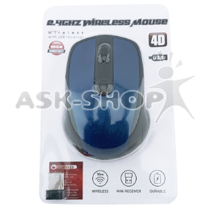 Компьютерная мышка беспроводная 3100 4 кнопки/USB 2.4GHz блистер синяя - фото