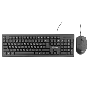 Набор USB (клавиатура+мышь) Meetion MT-C100 (Eng/Ru)/104кл/3кн/1000DPI черный 1,5м - фото