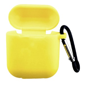 Чехол силикон AirPods 1/2 с карабином желтый (Yellow) - фото