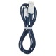 Кабель microUSB Hoco X70 2.4A тканевой синий 1м (31) - фото 1