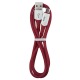 Кабель microUSB Hoco X70 2.4A тканевой красный 1м (31) - фото 1
