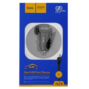 АЗУ Type-C Hoco NZ4 2.4А 2USB черное 1 м - фото