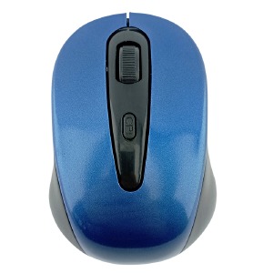 Компьютерная мышка беспроводная 3000 4 кнопки/USB 2.4GHz блистер черно-синяя - фото