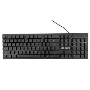 Клавиатура USB с подсветкой KR-6300 (Eng/Ru) RGB/104 клавиши/полноразмерная черная 1,7м - фото