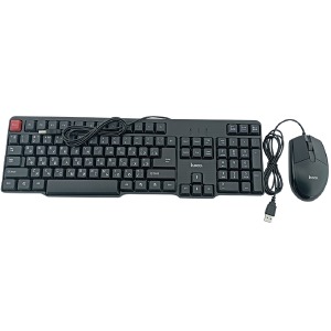 Игровой набор (проводные клавиатура+мышь) Hoco GM16 (Eng/Ru) черный - фото