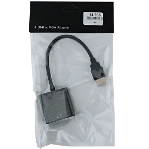 HDMI (папа) - VGA (мама) конвертер mini черный 0,1м - фото