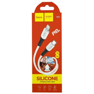 Кабель iPhone PD Type-C to Lightning Hoco X82 3A/20W силиконовый белый 1м (31) - фото