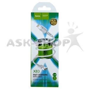 Кабель iPhone Lightning Hoco X83 2.4A белый 1м (33) - фото