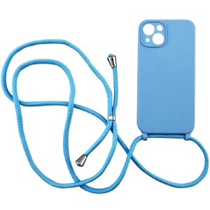Накладка FULL PROTECTION with STRAP iPhone 11 "Soft touch" Original голубой (без лого) - фото