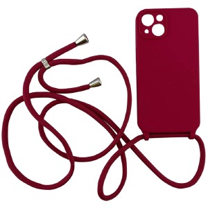 Накладка FULL PROTECTION with STRAP iPhone 13 Pro Max "Soft touch" Original марсала (без лого) - фото