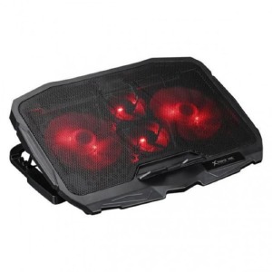 Охлаждающая подставка для ноутбука XTRIKE FN-811 до 17"/2USB черная с красной посветкой - фото
