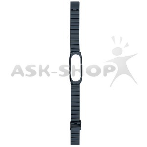 Ремешок для фитнесс браслета Mi Band 5/6 Metall Block графит - фото