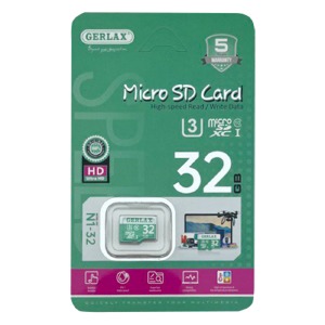 Карта памяти Micro SD 32GB (10) (-adapter) Gerlax (гарантія 1 рік) UHS-I/U3 - фото