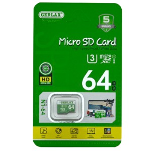 Карта памяти Micro SD 64GB (10) (-adapter) Gerlax (гарантія 1 рік) UHS-I/U3 - фото