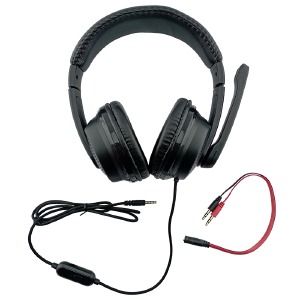 Наушники компьютерные Hoco W103 3,5(папа)+переходник 3,5(мама)-2х3,5 (папа) черные 1,2м - фото