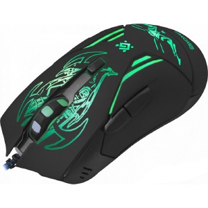 Компьютерная мышка проводная USB игровая Defender Bionic GM-250L RGB/6 кнопок/800-3200DPI/коврик 220х180мм черная 1,5м - фото