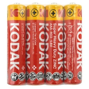 R03 Батарейки Kodak ААА солевые по 4 шт(мизинчиковые)/цена за 1 бат. (60) - фото