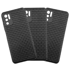 Накладка Leather Case Xiaomi Redmi 10c/Poco C40 черный плетенка - фото