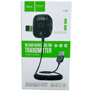 BT адаптер-3,5 Hoco E65 BT5.0/TFcard<32Gb/AUX/mic/LED черный 1,35м - фото