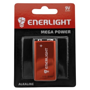 6LR61 Батарейки Enerlight Mega щелочная (крона) по 1 шт/цена за 1 бат.# - фото