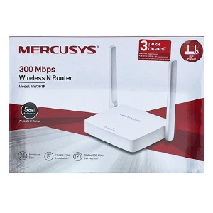 Wi-Fi роутер Mercusys MW301R (2xFE LAN, 1xFE WAN, 802.11n, 2 антенны) 300Mbps белый - фото