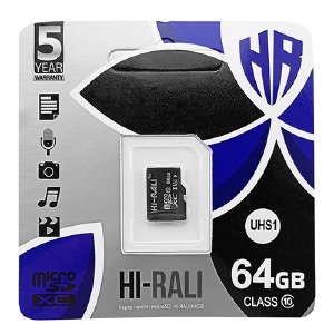 Карта памяти Micro SD 64GB (10) (-adapter) Hi-Rali UHS-I - фото