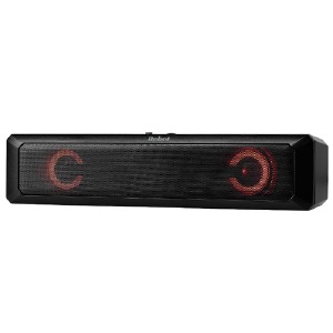 Колонки компьютерные 1.0 Rebel(EU) KOM-1165 6W саундбар, 2 динамика, подсветка черные - фото
