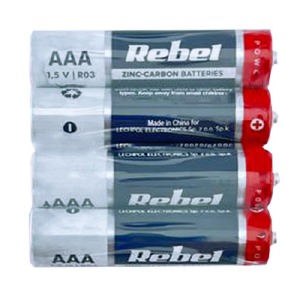 R03 Батарейки Rebel(Польша) Greencell AAA солевые по 4 шт(мизинчиковые)/цена за 1 бат.# (40) - фото