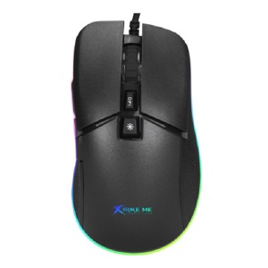 Компьютерная мышка проводная USB игровая XTRIKE GM-310 RGB/7 кнопок/800-6400DPI черная 1,6м - фото