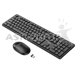 Игровой набор (беспроводные клавиатура+мышь) Hoco GM17 (Eng/Ru) черный - фото