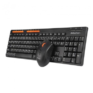 Набор беспроводной (клавиатура+мышь) Meetion MT-4100 (Eng/Ru)/114кл/6кн/USB 2.4GHz/800-1600DPI черный (16) - фото