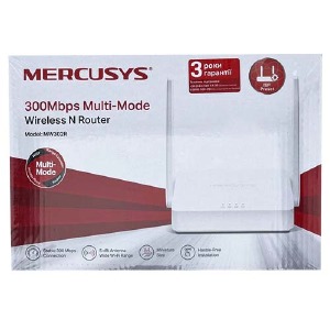 Wi-Fi роутер Mercusys MW302R (2xFE LAN, 1xFE WAN, 802.11n, 2 антенны) белый - фото