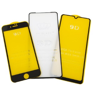 Стекло защитное iPhone 14 Pro Max 6.7' 2.5D Full Glue черное в т.у. - фото