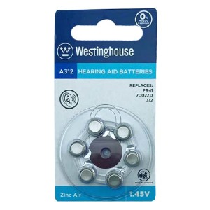 Батарейки PR-41/V312/ZA312 Westinghouse 1.4v (слуховой аппарат) по 6шт/цена за 1 бат. - фото