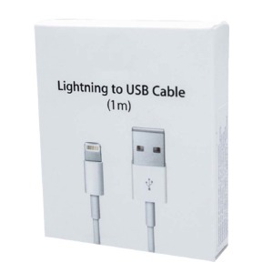 Кабель iPhone Lightning Apple high copy (L) белый 1м - фото