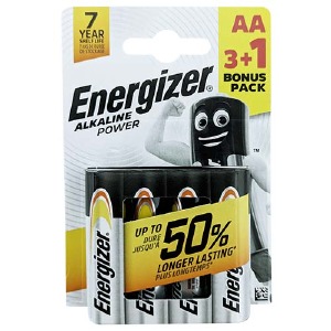 LR06 Батарейки Energizer Alkaline Power АА щелочные по 4шт (пальчиковые)/цена за 1 бат. (96) - фото