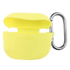 Чехол силикон AirPods Pro нежно-желтый (Mellow Yellow) с карабином - фото