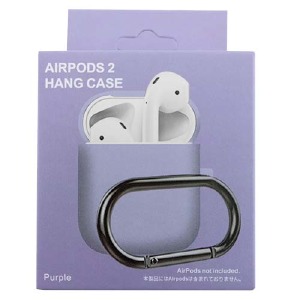 Чехол силикон для AirPods 1/2 с карабином лавандовый (Purple) - фото