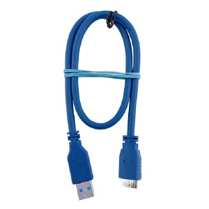 Кабель USB 3.0 - Micro-B для жестких дисков синий 0,5м - фото