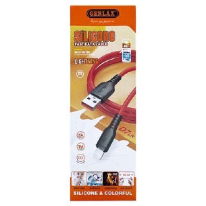 Кабель iPhone Lightning Gerlax D7LR 3A силиконовый красный 1м - фото